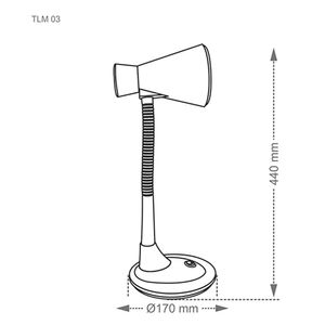 Luminária de Mesa Articulável E27 40W TLM 03 Kids Preta - 65020008-02 - Taschibra