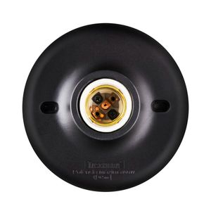 Plafon em Porcelana com Soquete E27 Preto - Taschibra