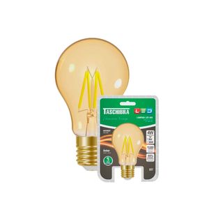 Lâmpada LED Filamento A60 4W Âmbar Autovolt - Taschibra