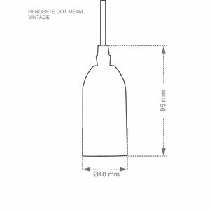 Pendente Dot Metal Longo 1XE27 Cinza - Taschibra