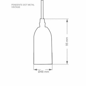 Pendente Dot Metal Longo 1XE27 Amadeirado - Taschibra