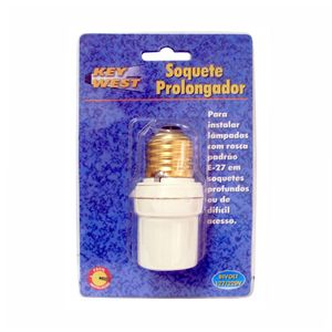Soquete Prolongador DNI 6909 com Rosca Ex27 Bivolt Branco