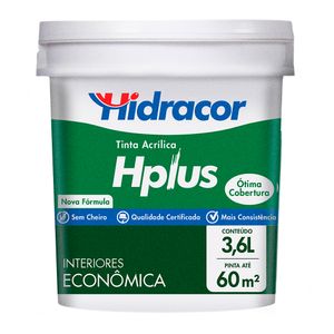 Tinta Acrílica Imobiliária Hidracor Hplus Branco Neve 3,6L