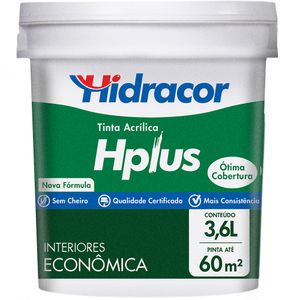 Tinta Acrílica Imobiliária Hidracor Hplus Pérola 3,6L