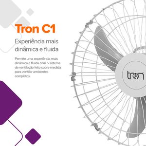 Ventilador de Parede Tron AT C1 3 Pás 60cm Branco 220V