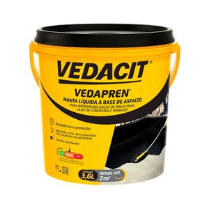 Manta Líquida Vedapren Preto 3,6L - Vedacit