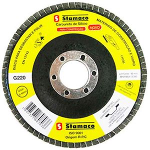 Disco de Lixa Flap Stamaco Pacman Const G220 115X22Mm
