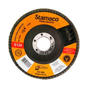 Disco de Lixa Flap Stamaco Pacman Metalur G120 115X22Mm