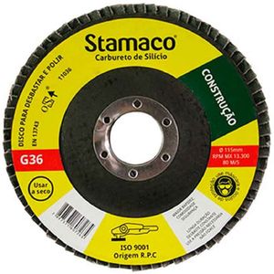 Disco de Lixa Flap Stamaco Pacman Const G36 115X22Mm
