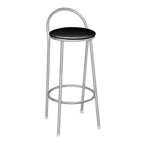 Banco em Aço com Encosto Paris Cromado e Preto 67CM - Metalnew