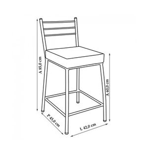 Banco em Aço com Encosto Paris Branco 60CM - Metalnew