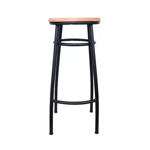 Banco de Madeira e Aço Viracopos Preto 60CM - Metalnew