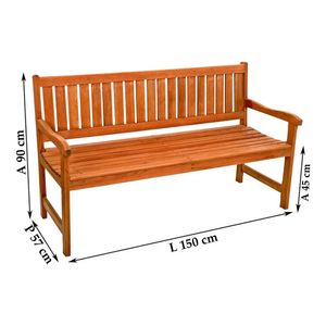 Banco de Madeira para Jardim Lyptus 150CM - Metalnew