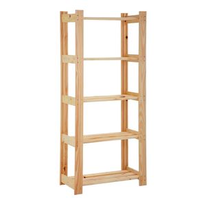 Estante em Madeira Pinus com Acabamento Natural 5 Prateleiras Modulare 139x30x62CM - 91620018 - Tramontina