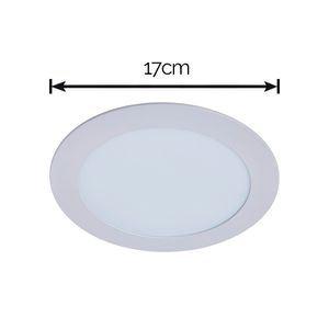 Painel LED de Embutir Redondo Slim Branco 12W 6500K - Bronzearte