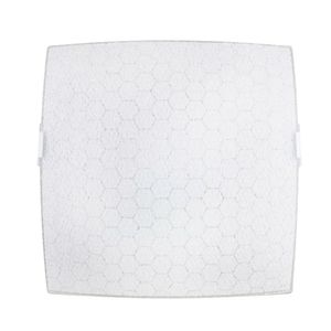 Plafon Quadrado em Vidro Colmeia 2XE27 30X30CM - Bronzearte