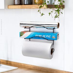 Organizador De Parede Para Cozinha Preto 24Cm - Arthi