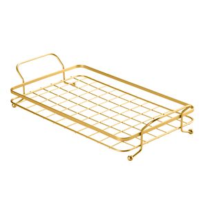 Bandeja Para Servir Black Dourado 48X25X9Cm - Arthi