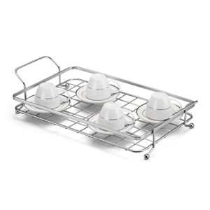 Bandeja Cromo Fosco 48X25X9Cm - Arthi