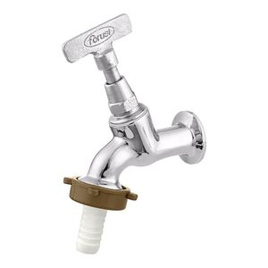 Torneira para Jardim e Lavanderia de Parede Bica Fixa Forusi Multiuso 1128 1/2x3/4 Cromada