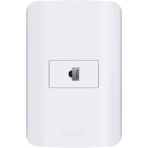 Tomada Romazi Canoa 4x2 1RJ45 CaT5 para Rede Branca