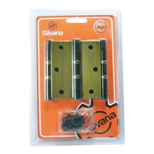 Dobradiça para Portas com Rolamento em Aço Ouro Envelhecido Oxidado 3X2,1/2" - 891 - Silvana