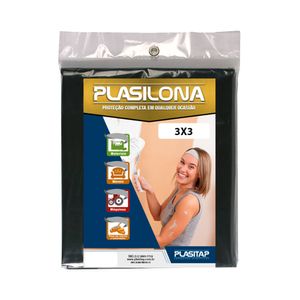 Lona Plástica Plasitap Preta 4 X 4 M