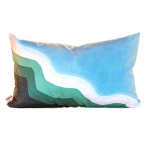 Almofada Speciata Linho 30 Cm X 50 Cm Lago Azul