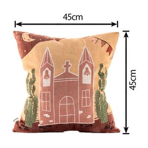 Almofada Decorativa Cordel Cactus Igreja Velveteen 45X45CM - Speciatta
