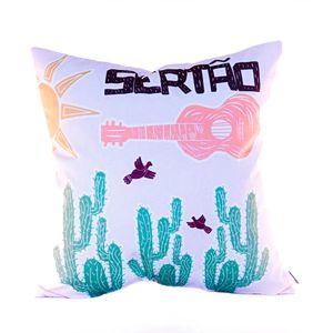 Almofada Decorativa Cordel Cactus Sertão Velveteen 45X45CM - Speciatta