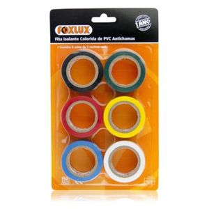 Fita Isolante Foxlux 6 Unidades 19 MM X 5 M Cores