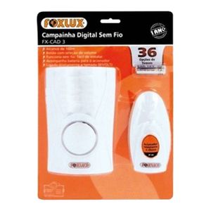 Campainha Eletrônica Sem Fio Musical com 36 Opções de Toques Branco Bivolt - FoxLux
