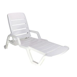 Espreguiçadeira com Rodas Leblon Branco 28x71x194CM - 92256010 - Tramontina