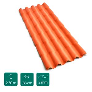 Telha de PVC Colonial Cerâmica 2,30MX88CM 2MM - Precon