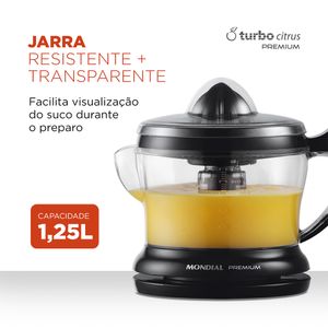 Espremedor de Laranja Premium Preto 1,25 Litros 220V 30W - E-02 - Mondial