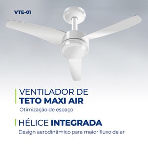 Ventilador de Teto com 3 Pás Branco 220V - VTE01 - Mondial