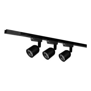 Kit Trilho Eletrificado com 3 Spots de LED Luz Branco Quente Elegance Preto 7W 3000K - T1 - Avant