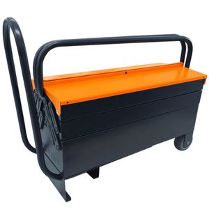 Caixa Sanfonada para Ferramentas Presto com Rodas 5 Gavetas 91803 Cinza e Laranja