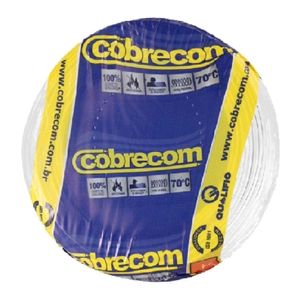 Cabo Flexível 4MM 100 Metros 750V Branco Cobrecom Fios