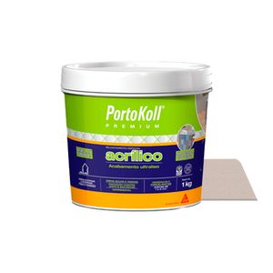 Rejunte Acrílico para Cerâmicas e Porcelanatos Premium Cinza Platina 1KG - Portokoll