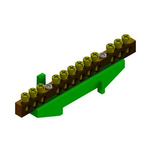 Kit Barramento Terra Taf com Suporte 12 Furos Verde