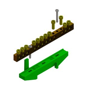 Kit Barramento Terra Taf com Suporte 12 Furos Verde