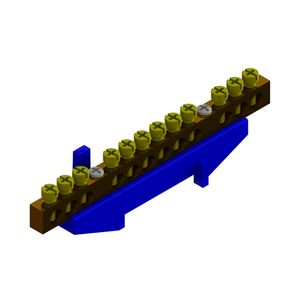 Kit Barramento Terra Taf com Suporte 12 Furos Azul