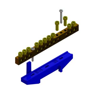 Kit Barramento Terra Taf com Suporte 12 Furos Azul