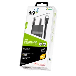 Kit Elg Kt510Wc Carregador De Parede + Micro Usb Preto