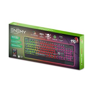 Teclado Elg Gamer Enemy Menbrana Tripla Tgen Preto