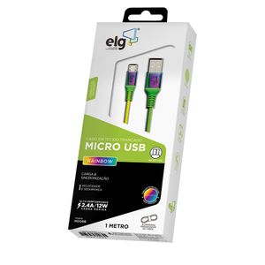 Cabo Micro Usb Elg 1M Rainbow M510Rb