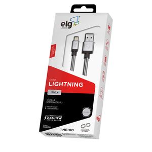 Cabo Elg Inx810Sl Iphone 8 Pinos Revestido Em Inox 1 Metro Prata