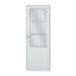 Porta Mgm Giro Mista C/Post 3Vidros Ls E 210X80 Br