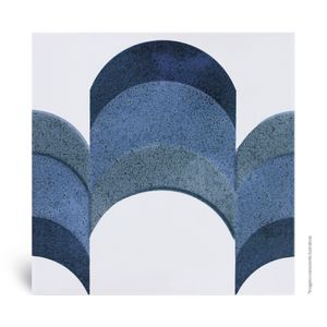Revestimento para Piscina Decorativo Brilhante Flowers Azul Tipo A 20X20CM - 151151 - Duefratelli